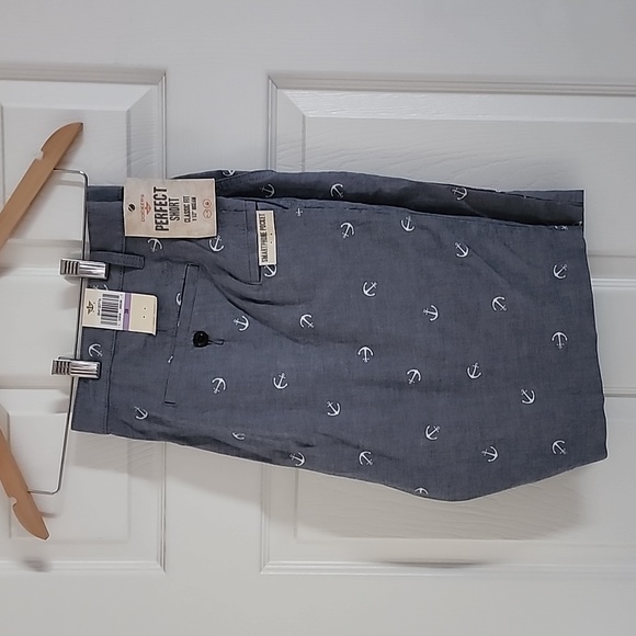 DOCKERS Men's PERFECT SHORT CLASSIC FIT SIZE 38 Blue Anchor NWT - Picture 3 of 7